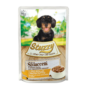 STUZZY DOG SFILACCETTI POLLO/PROSSCIUTTO 100GR