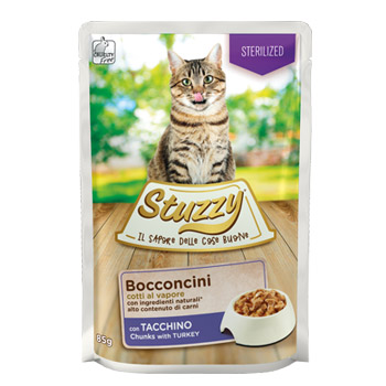 STUZZY CAT BOCCONCINI STERILIZZATO TACCHINO BUSTA 85GR