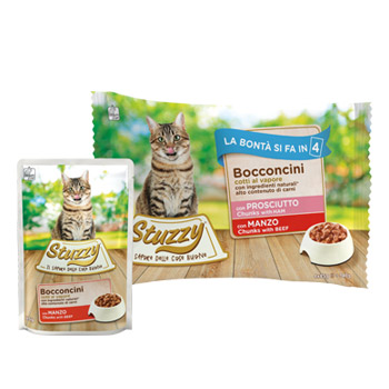 STUZZY CAT BOCCONCINI PROSCIUTTO/MANZO BUSTE 4*85GR
