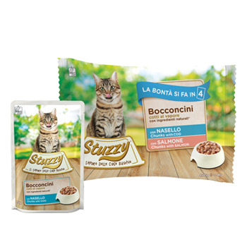 STUZZY CAT BOCCONCINI AL NASELLO/SALMONE BUSTE 4*85GR