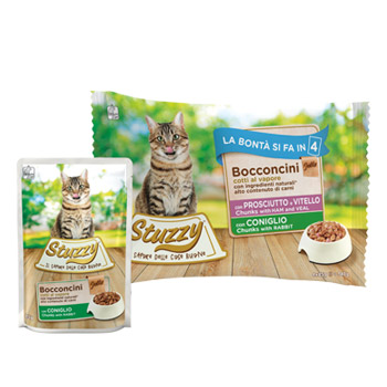 STUZZY CAT BOCCONCINI JELLY VITELLO/CONIGLIO BUSTE 4*85 GR