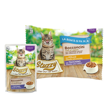 STUZZY CAT BOCCONCINI STERILIZED POLLO/TACCCHINO BUSTE 4*85GR