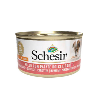 SCHESIR DOG MINI POLLO PATATE DOLCI/CAROTE 85GR