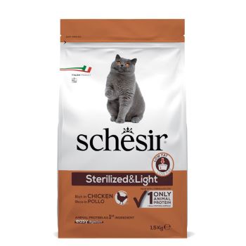 SCHESIR GATTO DRY STERILIZZATO POLLO 1,5 KG