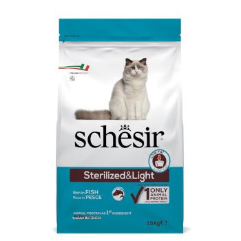 SCHESIR GATTO DRY STERILIZZATO PESCE 1,5 KG