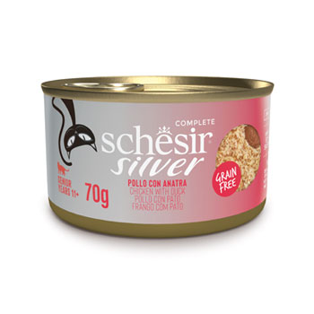 SCHESIR SILVER Mousse & Filetti POLLO/ANATRA 70GR