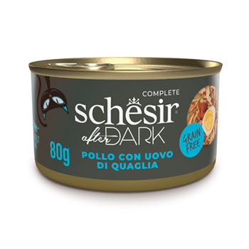 SCHESIR CAT ADULT AFTER DARK POLLO/UOVA FILETTI IN BRODO 80GR