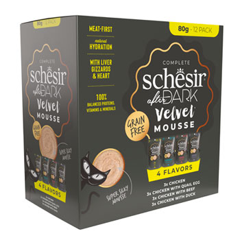 SCHESIR CAT AFTER DARK VELVET VARIETY PACK BUSTE 12*80GR