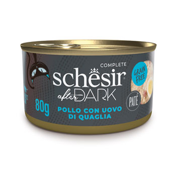 SCHESIR CAT ADULT AFTER DARK PATE POLLO/UOVA 80GR