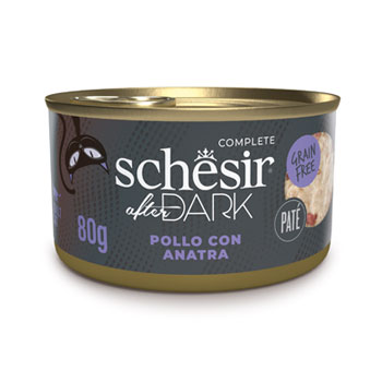 SCHESIR CAT ADULT AFTER DARK PATE POLLO/ANATRA 80GR