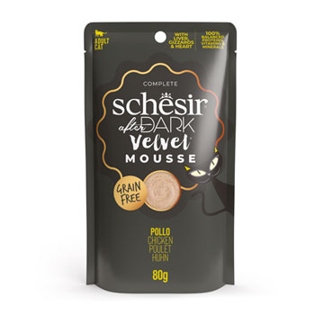 SCHESIR CAT ADULT AFTER DARK BUSTA VELVET MOUSSE POLLO 80GR