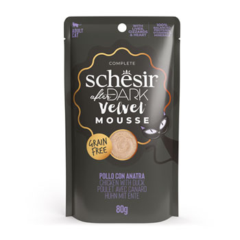 SCHESIR CAT ADULT AFTER DARK BUSTA VELVET MOUSSE POLLO/ANATRA 80GR