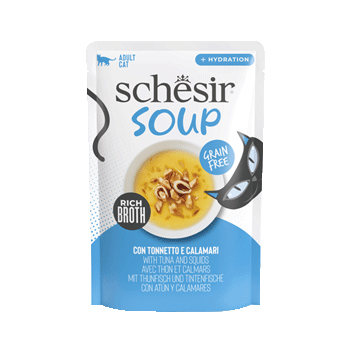 SCHESIR CAT SOUP TONNO/CALAMARI 40GR