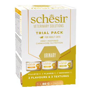 SCHESIR VET LINE CAT URINARY VARIETY PACK 3x80GR