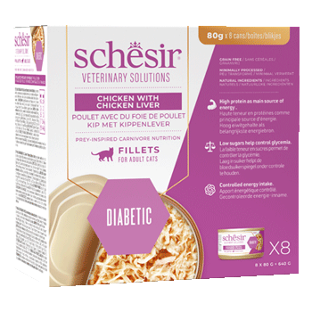 SCHESIR VET LINE CAT DIABETIC FILETTI POLLO 8x80GR