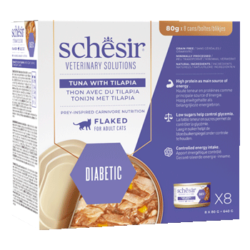 SCHESIR VET LINE CAT DIABETIC FILETTI PESCE 8x80GR