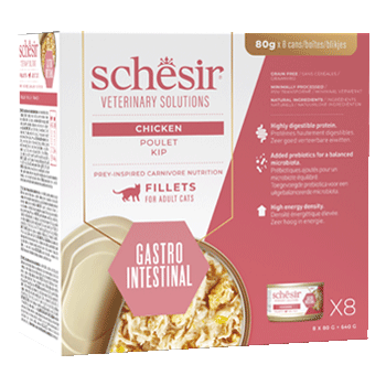 SCHESIR VET LINE CAT GASTROINTESTINAL FILETTI POLLO 8x80GR