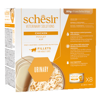 SCHESIR VET LINE CAT URINARY FILETTI POLLO 8x80GR