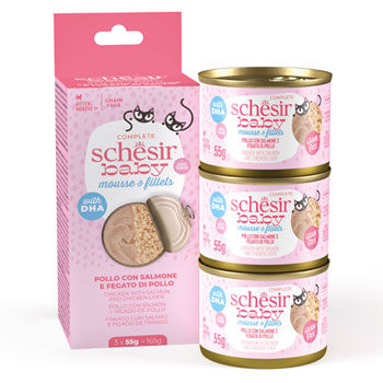 SCHESIR BABY MULTIPACK MOUSSE & FILLETTI POLLO/SALMONE 3*55GR