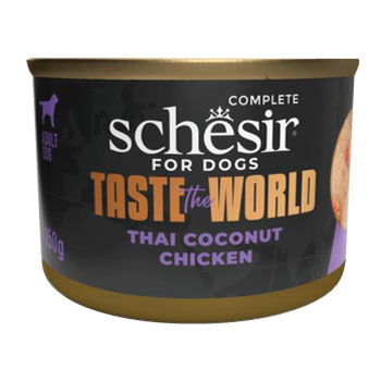 SCHESIR DOG TASTE THE WORLD FILETTI IN BRODO POLLO/THAI COCCO 150GR