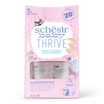 SCHESIR BABY CAT THRIVE MULTIPACK POLLO 20*8GR