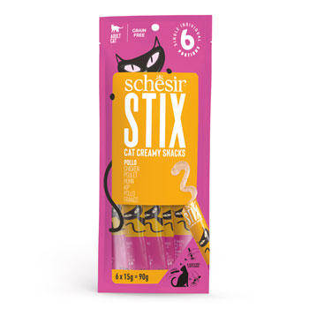 SCHESIR SNACK CAT ADULT STIX POLLO 6*15GR