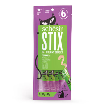 SCHESIR SNACK CAT STIX ANATRA 6*15GR