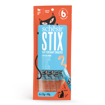 SCHESIR SNACK CAT STIX SALMONE 6*15GR