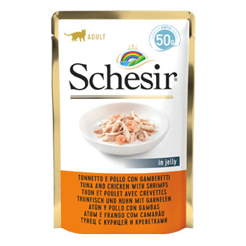 SCHESIR CAT BUSTA DA 50 GR Tonno/Pollo/Gamberetti