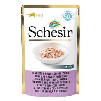 SCHESIR CAT BUSTA DA 50 GR Tonno/Pollo/Prosciutto