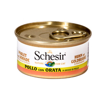 SCHESIR CAT BRODO POLLO/ORATA 70GR