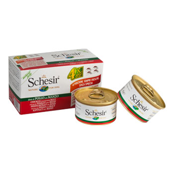 SCHESIR DOG MULTIPACK 4x85 gr Filetti Pollo/Manzo