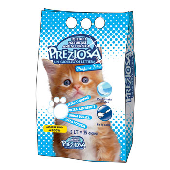 Preziosa Ultra Clumping Profumata Talco 5 Litri
