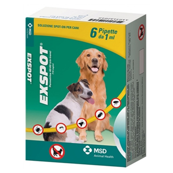 MSD - EXSPOT ANTIPARASSITARIO Cani 2,5-40 kg 6x1 ml Spot On