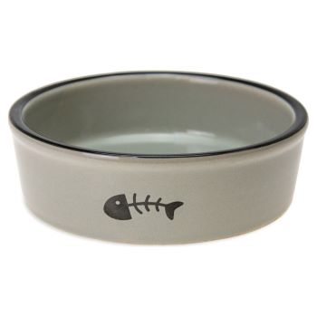 CIOTOLA IN CERAMICA PER GATTI II GRIGIO 200ML 12x11,5x4CM