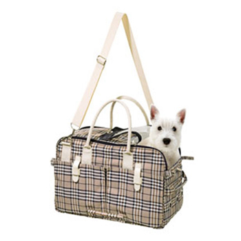 KARLIE BORSA STILE INGLESE  SCOZZESE MARRONE - 43X24X29 CM