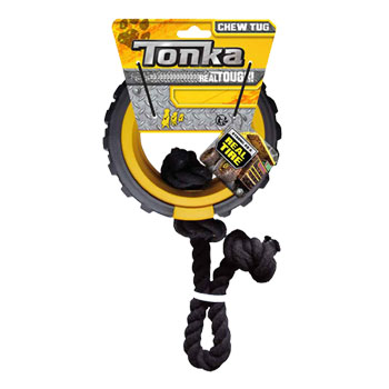 TONKA RUOTA CON CORDA ULTRARESISTENTE NERO/GIALLO 38 CM