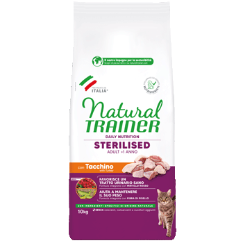 NATURAL TRAINER CAT STERILIZZATO CARNI BIANCHE 10KG