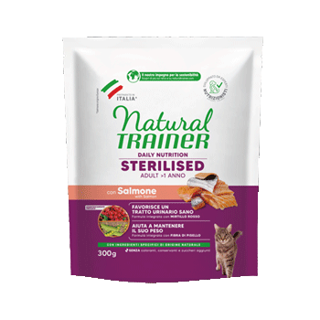 NATURAL TRAINER CAT STERILIZZATO SALMONE 300GR