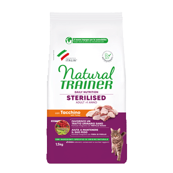 NATURAL TRAINER CAT STERILIZZATO TACCHINO 1,5KG