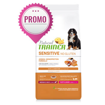  NATURAL TRAINER SENSITIVE NO GLUTEN PUPPY & JUNIOR M/M SALMONE 3 KG