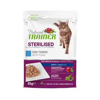  NATURAL TRAINER CAT BUSTA STERILISED TONNO 85 GR.