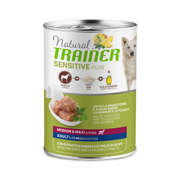 NATURAL TRAINER SENSITIVE PLUS ADULT MEDIUM/MAXI CAVALLO & RISO 400 GR