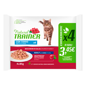 NATURAL TRAINER Cat FLOWPACK BUSTA Adult TONNO 4*85GR