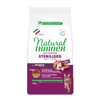 NATURAL TRAINER CAT STERILIZZATO ANATRA 1,5KG