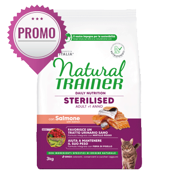 NATURAL TRAINER CAT STERILIZZATO SALMONE 3KG