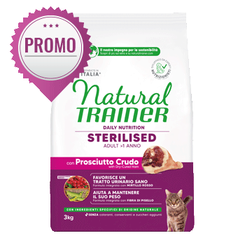 NATURAL TRAINER CAT STERILIZZATO PROSCIUTTO CRUDO 3KG