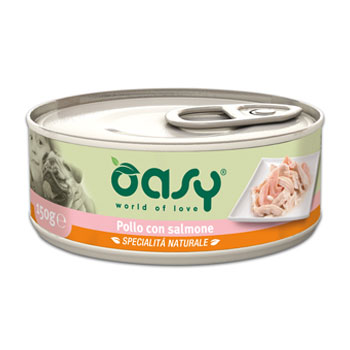 OASY DOG SPECIALITA' NATURALI IN LATTINA POLLO CON SALMONE 150 GR