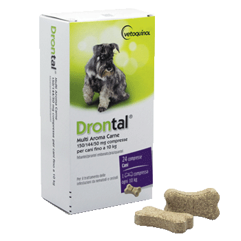 DRONTAL Cane MULTI AROMA CARNE 24 COMPRESSE FINO A 10KG
