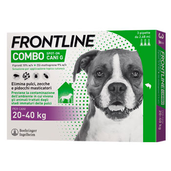 FRONTLINE COMBO CANI GRANDI 20-40 KG 3 PIPETTE Scadenza 30/09/2025
